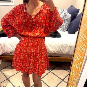 Cleobella red floral dress Medium